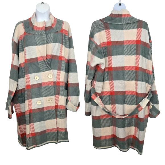 DAVI & DANI Jackets & Blazers - Davi & Dani Plaid Statement Double-Breasted Buttoned Trench Coat NWT Size 3X